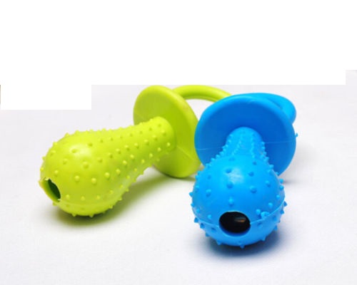 Indestructible Colorful Rubber Bite Squeaker Dog Teething Chew Toy