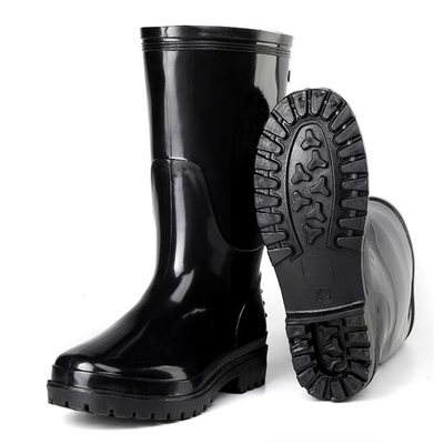 Knee-high water proof non safety men pvc glitter rain boots