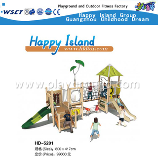 Outdoor-Kinder aus Holz Material Spielplatz mit Rutsche Ausrüstung (HD-5201)