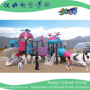 Neues Design-Luftschiff im Freien Spielplatz aus verzinktem Stahl für Kinderrollenspiele (HG-10502)
