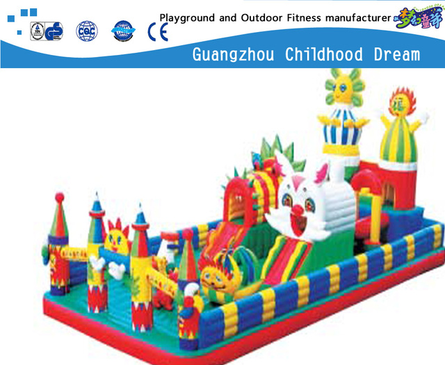 Kindertieraufblasbares Schloss im Freien mit Dia (M11-06102)