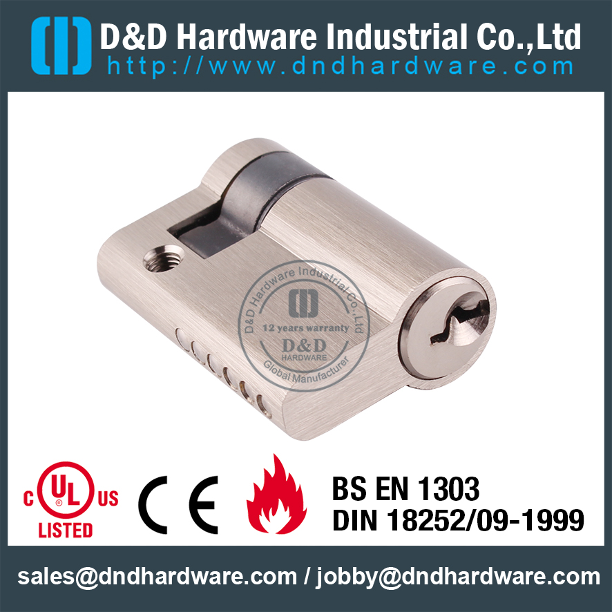 Cerradura de cilindro simple para puerta de aluminio y latón-DDLC010