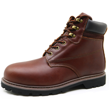 Full grain leather goodyear welted safety boots steel toe cap