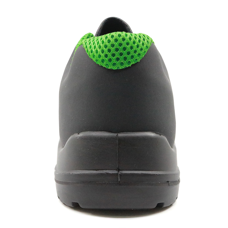 Black nubuck leather lightweight composite toe protective work shoes