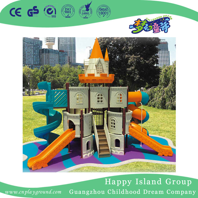 儿童室外中型彩色的城堡螺旋滑梯 HA-08801