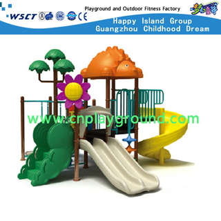 Kleiner galvanisierter Stahlspielplatz im Freien kleiner Kinder mit Plastikschlitten-Ausrüstung (HD-2902)