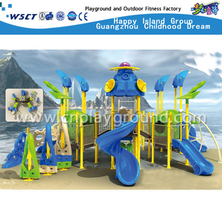 Outdoor Kinder Schule Multi-Slide Blue Sea Breeze verzinktem Stahl Spielplatz (HA-03301)