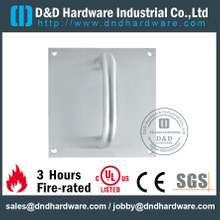Aço inoxidável 304 Lever Handle Euro Perfil na placa quadrada para porta de aço-DDSP021