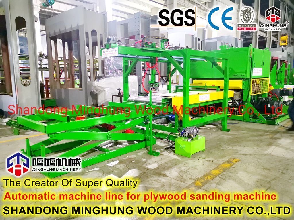 Mesin Pengamplasan Woodworking Wide Belt dengan Pengumpan dan Penumpukan Otomatis