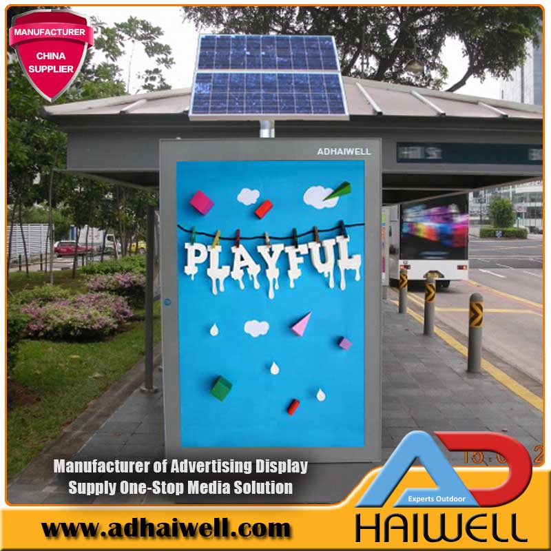 Solar Powered Bus Stop Mupi Signage
