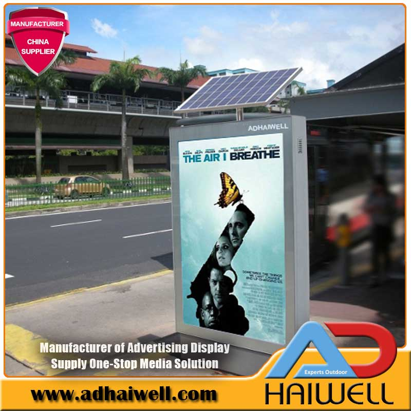 Solarbetriebene Straßen Werbung Scrolling Light Box