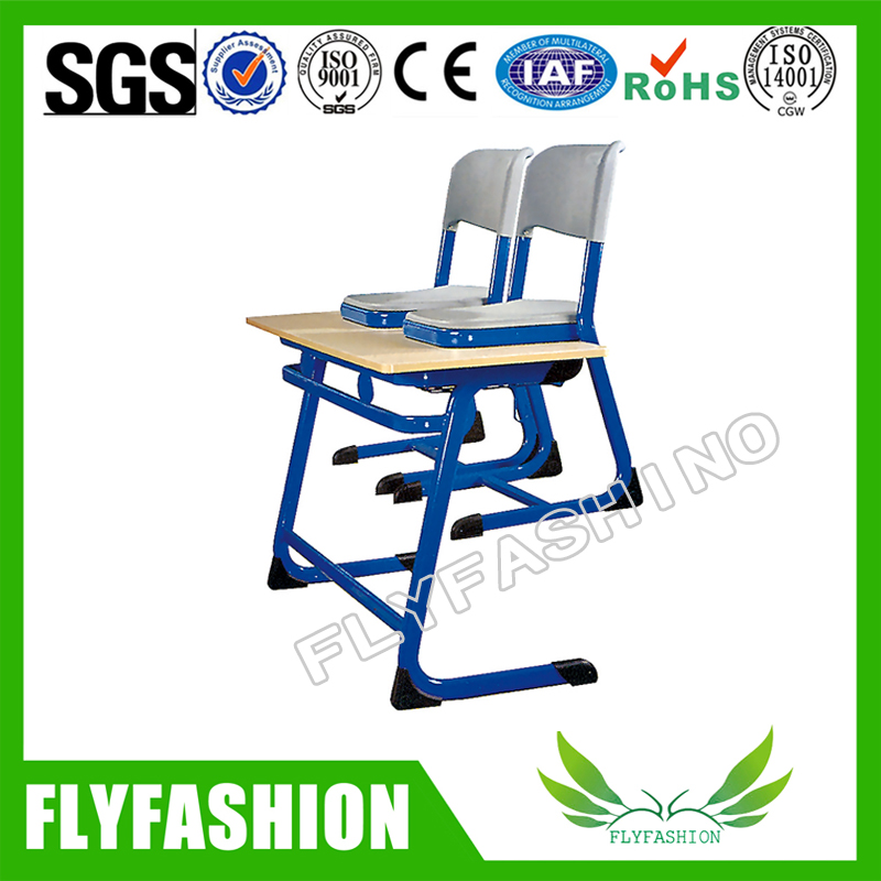 cheap wooden and metal frame school desk and chair(SF-15D)