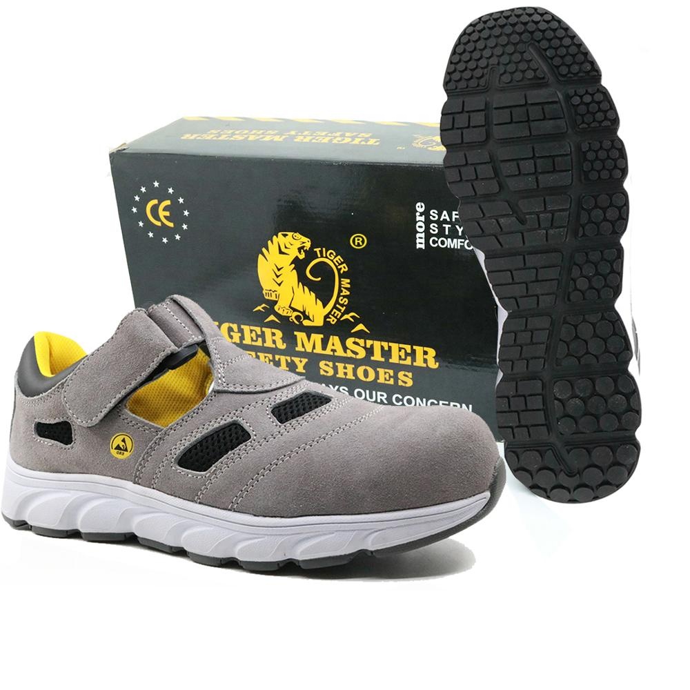 Oil Resistant Metal Free Breathable No Lace Esd Summer Safety Shoes Composite Toe 