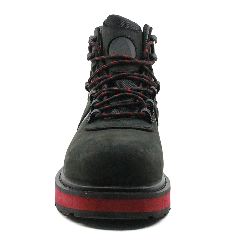 PU injection leather composite toe construction safety boots shoes