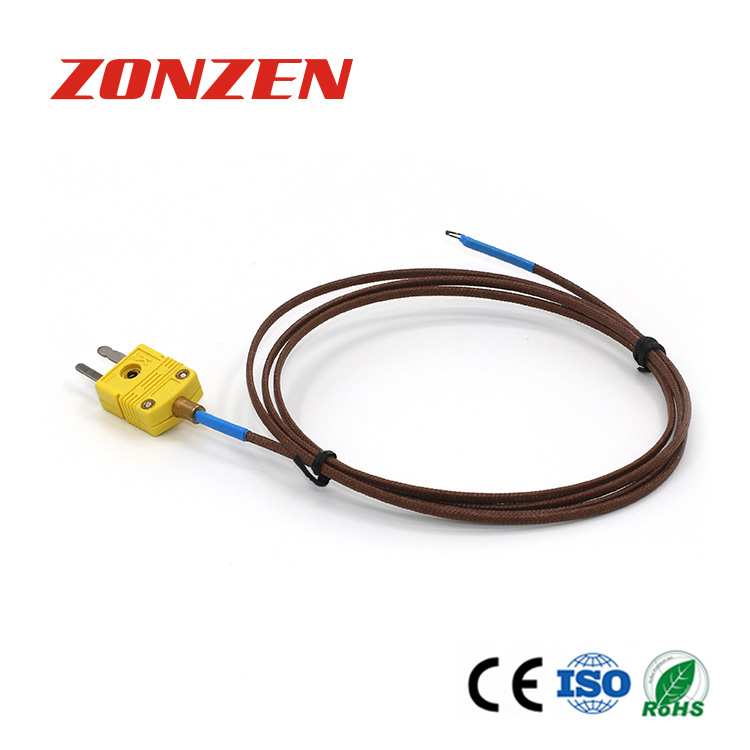 Wire with molded connector thermocouple k type