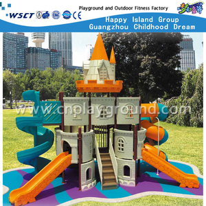  Mittleres Outdoor High Tube und Spiral Kinderrutsche Castle Spielplatz aus verzinktem Stahl (HA-08801)
