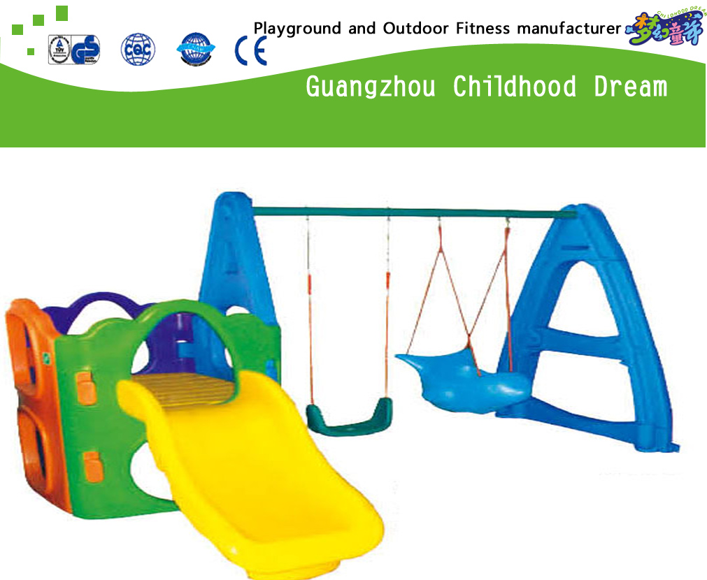儿童户外塑料滑梯和秋千游乐设备 (M11-09501)