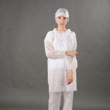 White SBPP lab coat with velcros single-use 