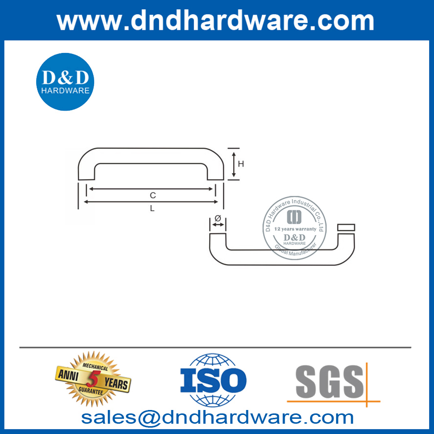 Manivela de seguridad para ducha de acero inoxidable con cuatro manivelas para baño-DDPH018