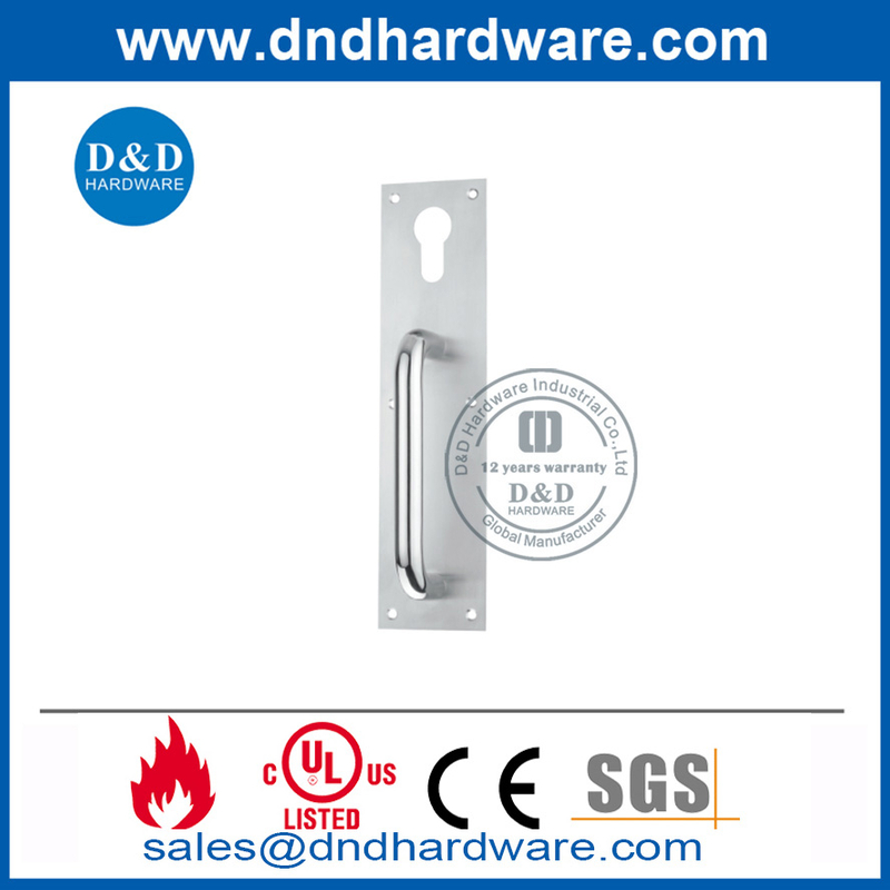 Placa de cierre de noche de acero inoxidable con orificio de cilindro euro-DDPD017