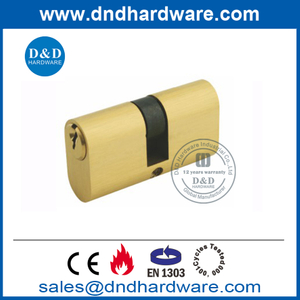 Cilindro duplo oval de latão euro para porta de madeira-DDLC008