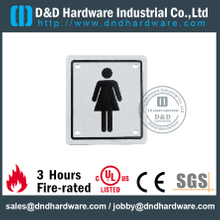 Placa de señal cuadrada de baño de mujeres de acero inoxidable 100 x 100 mm para puertas de baños –DDSP002