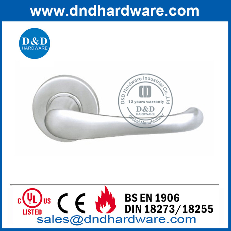 Manija de palanca sólida para puerta de dormitorio de seguridad de acero inoxidable-DDSH005