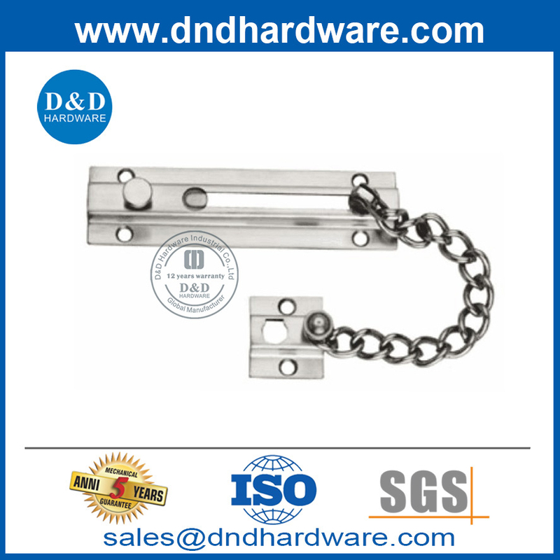 Cadena de puerta corrediza de acero inoxidable montada en superficie de seguridad-DDDG010