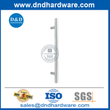 Barra T de aço inoxidável prateado e puxador de lado único para porta de vidro de entrada-DDPH021