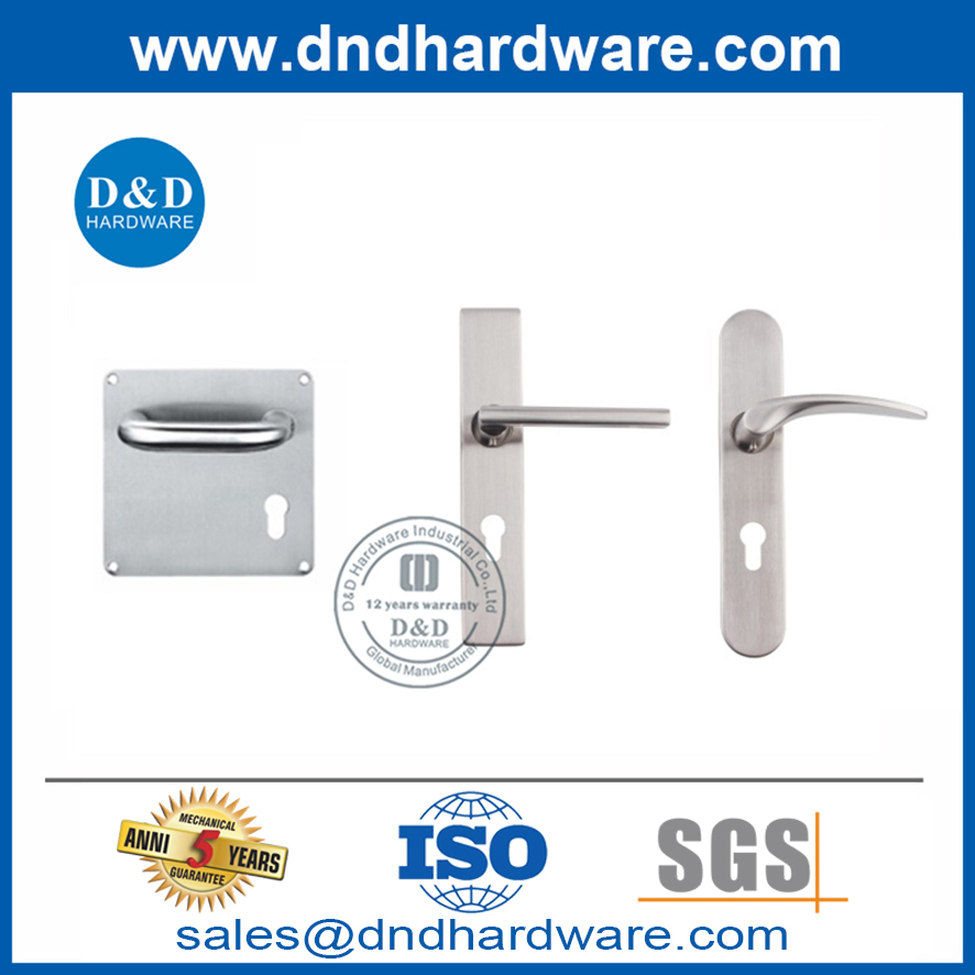 Manija de la puerta de la palanca del hardware de la puerta del acero inoxidable con la placa posterior-DDTP006