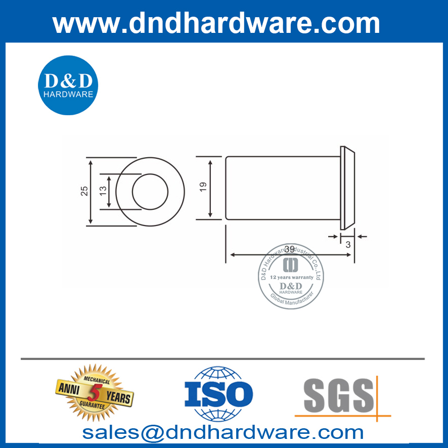 Enchufe a prueba de polvo de acero inoxidable de fábrica de China para empotrar Bolt-DDDP001