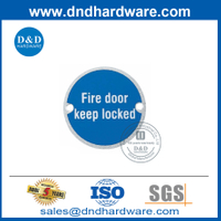 SS304 "Puerta cortafuegos mantener bloqueada " Placa de letrero Indicación de puerta cortafuego-DDSP007