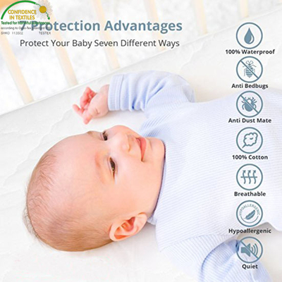 Made in China Hypoallergenic Waterproof Quilted Crib Mattress Pad Cover