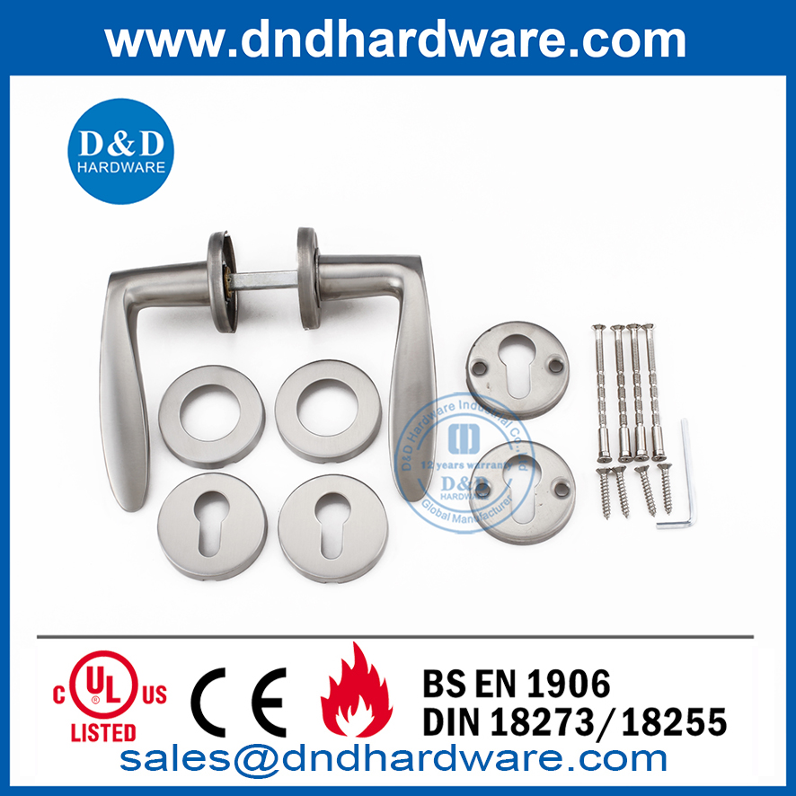 Manija de palanca sólida de acero inoxidable para puerta de madera-DDSH001