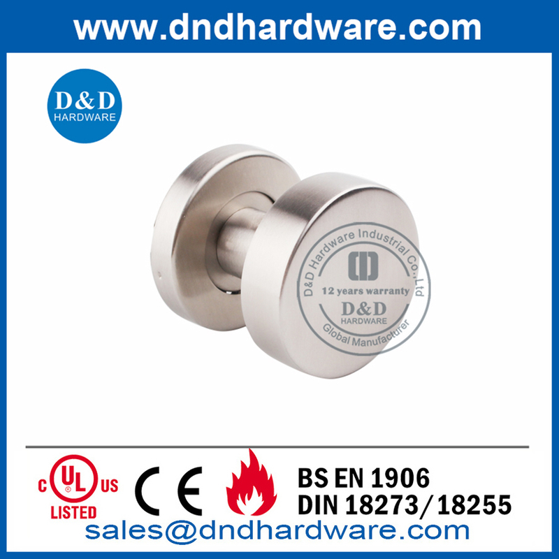 Perilla de puerta redonda de acero inoxidable plateado moderno-DDTH029
