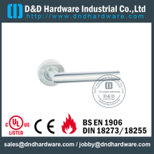 Manija de puerta de palanca hueca con clasificación de fuego de tubo de acero inoxidable 201 para puerta de acero interior-DDTH003