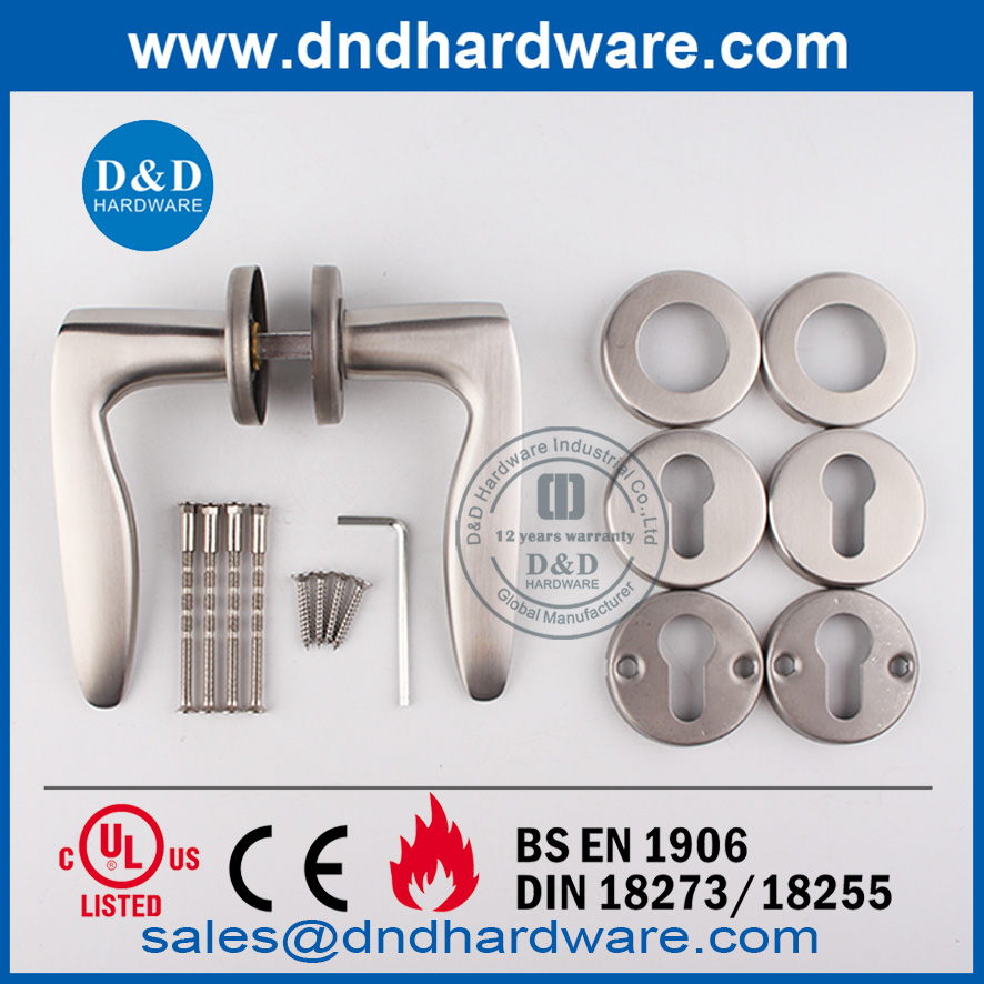Manijas de palanca sólida para puerta externa SS316 para puerta de madera-DDSH008