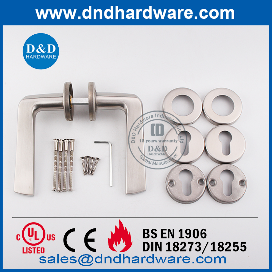 Manija de palanca sólida para puerta delantera moderna de acero inoxidable-DDSH022