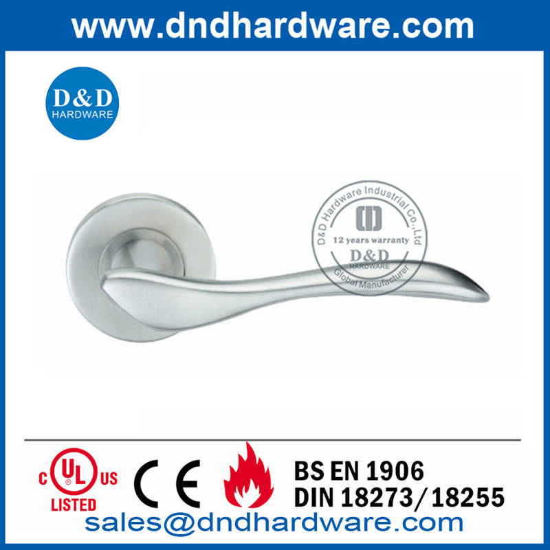Manija de palanca sólida para puerta de dormitorio de acero inoxidable moderno-DDSH014
