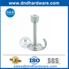 Tope de puerta de pared de tornillo de acero inoxidable único con gancho-DDDS017