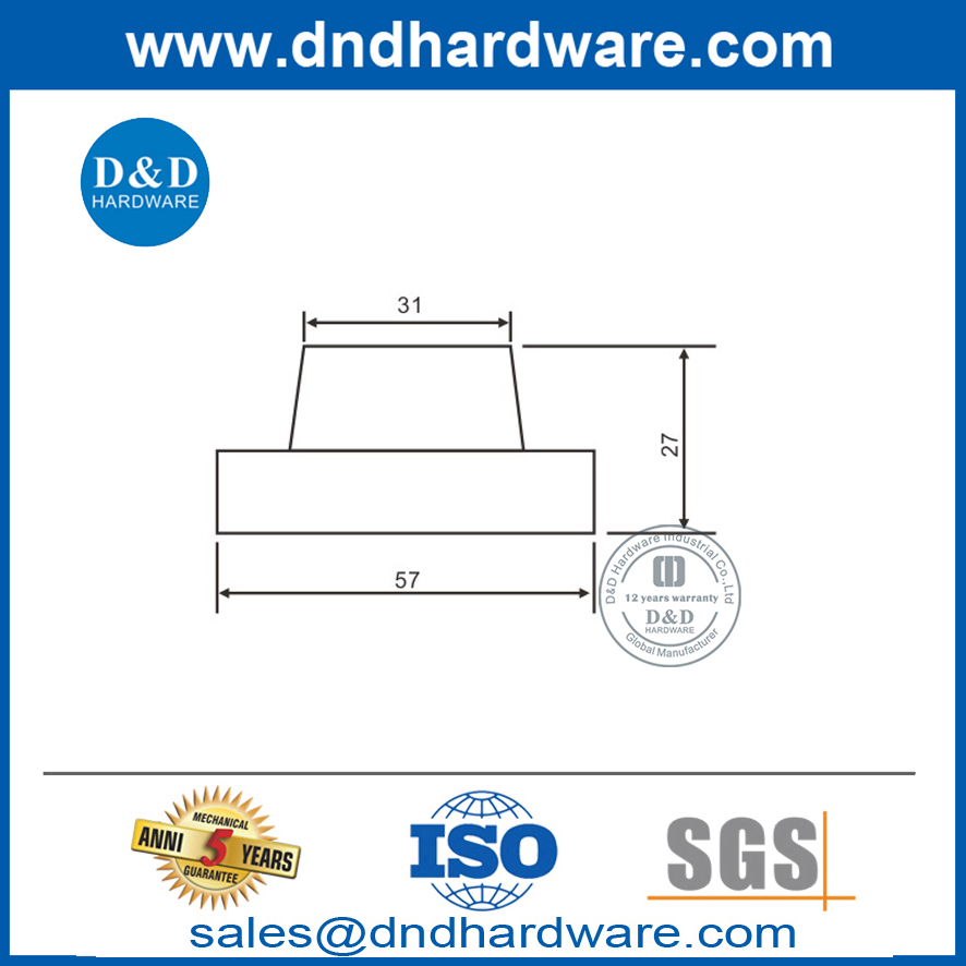 Proveedor de China Tapón cóncavo de acero inoxidable Perilla de puerta Stopper-DDDS023