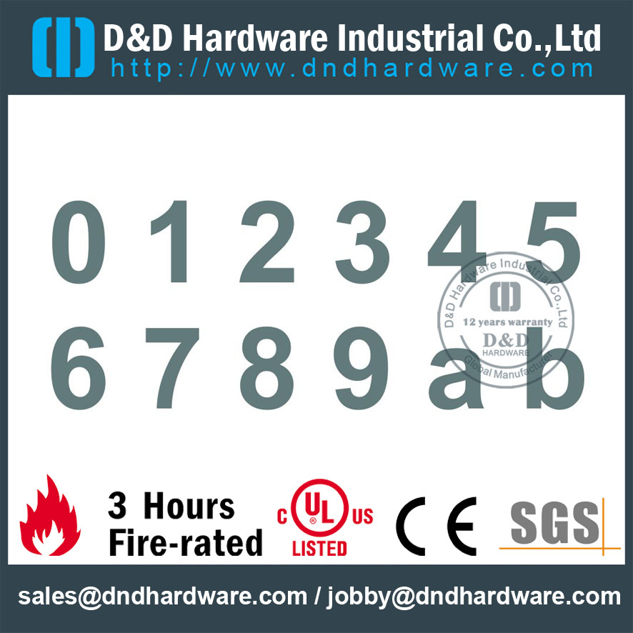 Número 304 Placa de señalización de número de puerta duradera de alta calidad para puerta comercial-DDSP013