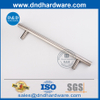 Tirador de un solo lado con barra en T de acero inoxidable plateado para puerta de vidrio de entrada-DDPH021