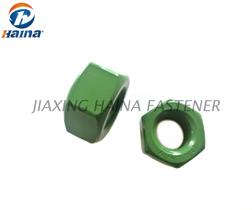 Tuerca hexagonal de acero inoxidable DIN934 verde Xylan 1070 con revestimiento de PTFE y teflón