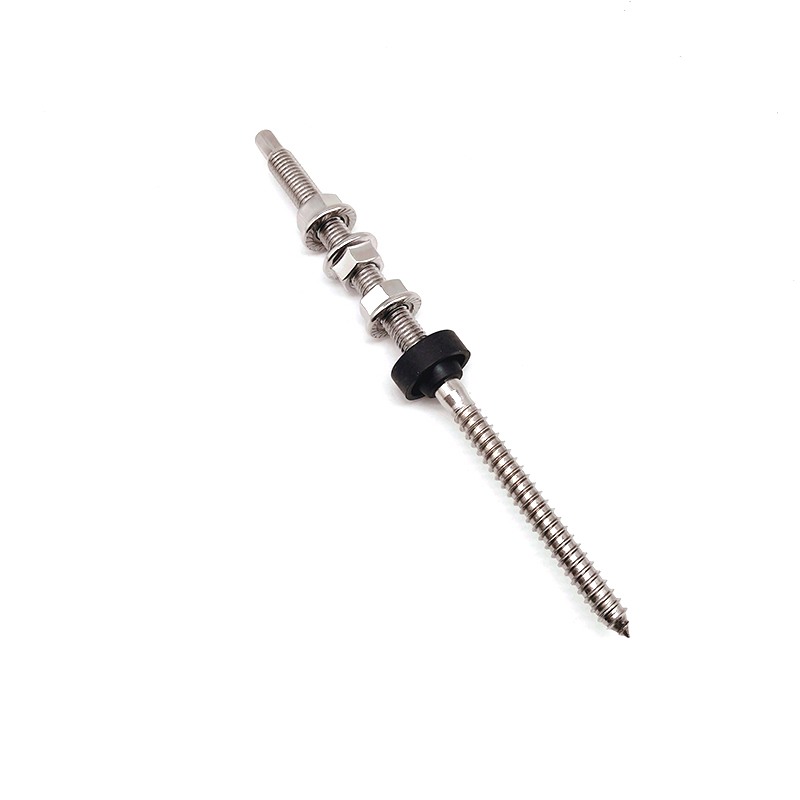 Perno de suspensión métrico M8 de acero inoxidable de 120 mm/150 mm con tres tuercas hexagonales con reborde