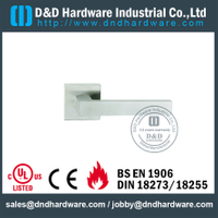 Manija de puerta de palanca externa de forma cuadrada de acero inoxidable para una sola puerta-DDTH019