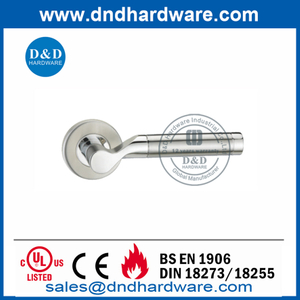 SS304 Manija de cerradura de marco de embutir de puerta exterior de palanca sólida redonda-DDSH047