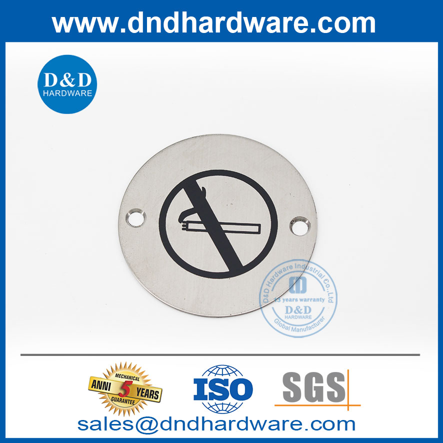 316不锈钢禁烟圆形标志牌-DDSP008
