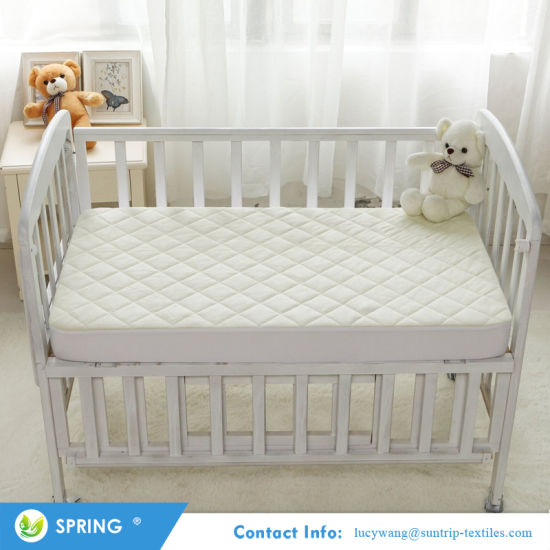 White Terry Quilted Crib Waterproof Mattress Protector