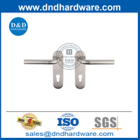 Manija de palanca de tubo de puerta delantera de acero inoxidable con placa posterior-DDTP008